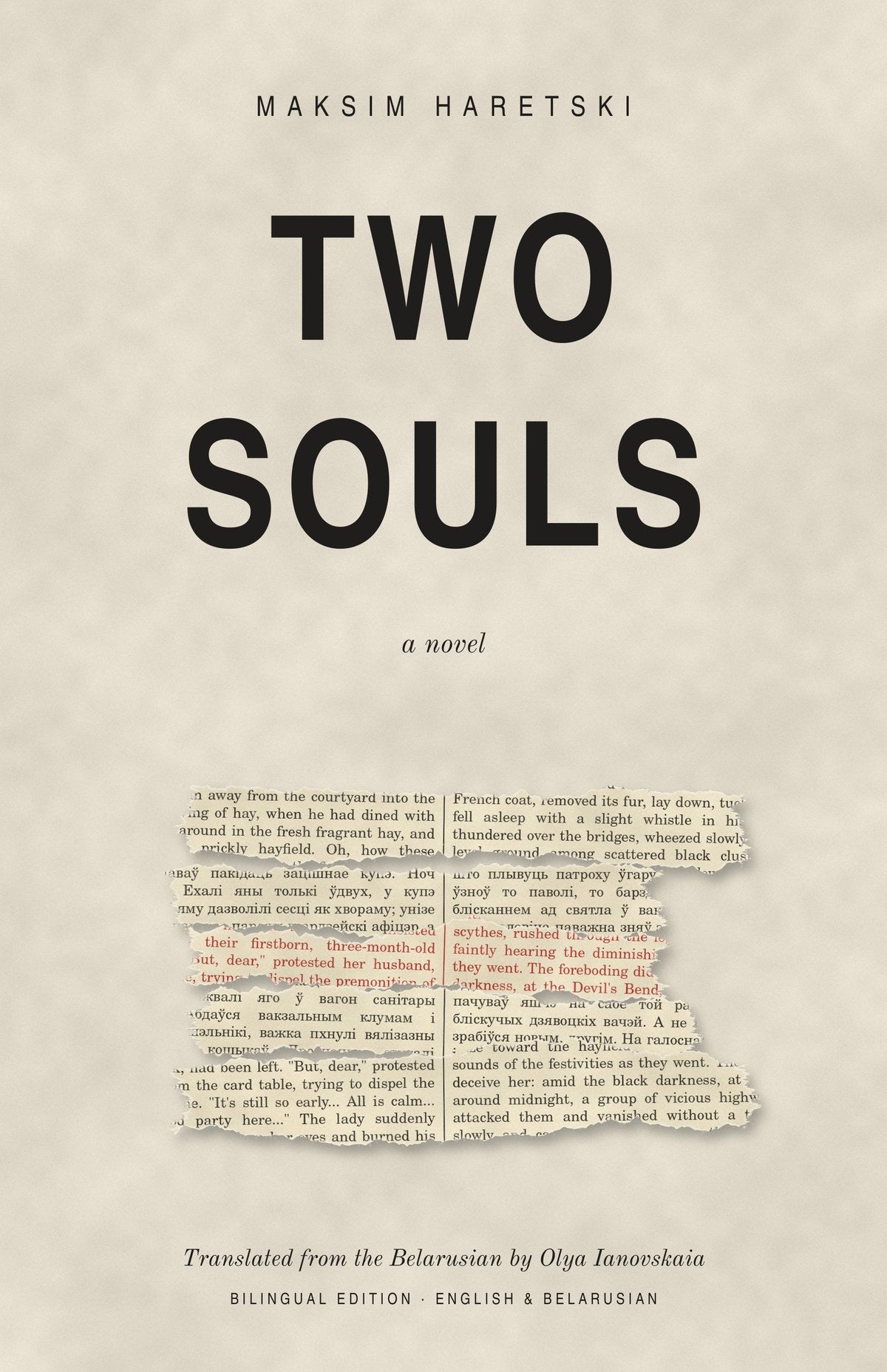 Two Souls / Дзве душы, bilingual edition by Maksim Haretski, English front cover